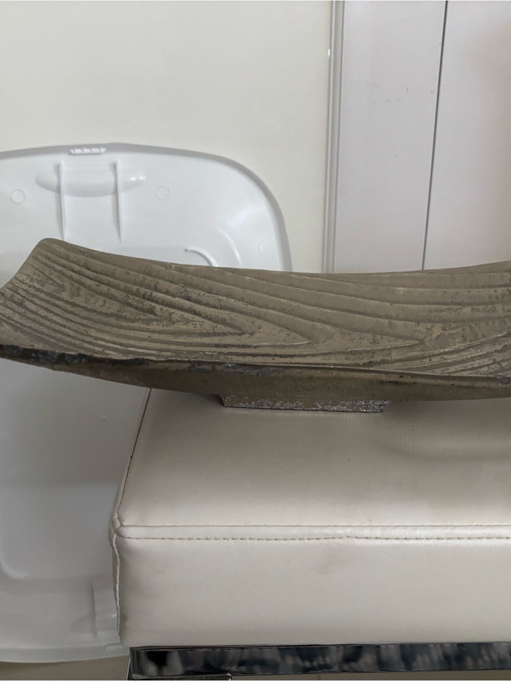 Decorative Carved Concrete Trough - Gray